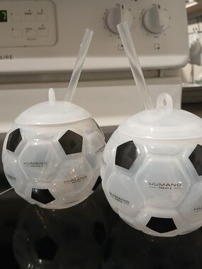 Football Soccer Ball Drink Tumblers (Set of 2)